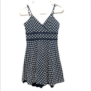 2/$30 Altard State Navy Blue White Eyelet Mini Dress Spaghetti Strap Fit & Flare